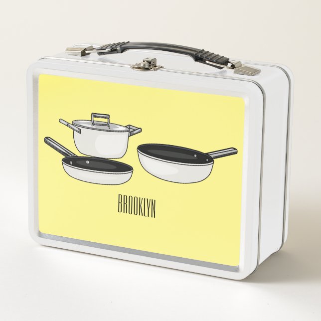 Cookware sets cartoon illustration metal lunch box (Front)
