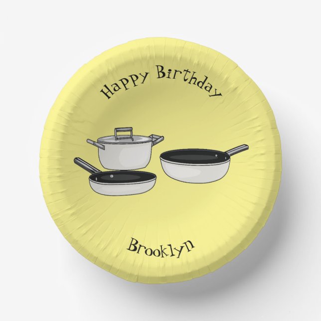 Cookware sets cartoon illustration paper bowls (Front)