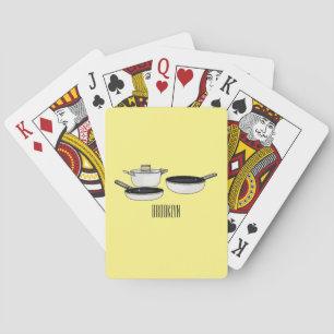Cookware sets cartoon illustration poker cards