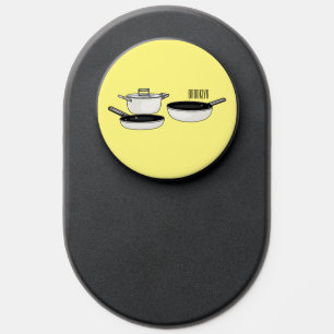Cookware sets cartoon illustration PopSocket
