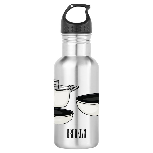 Cookware sets cartoon illustration stainless steel water bottle (Front)
