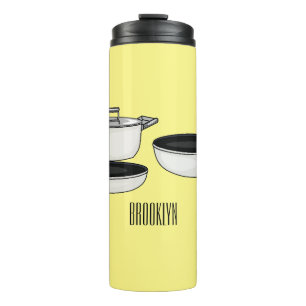 Cookware sets cartoon illustration thermal tumbler