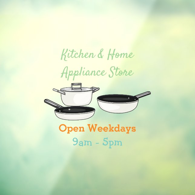 Cookware sets cartoon illustration window cling (Sheet 3)