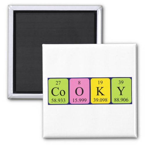 Cooky periodic table name magnet