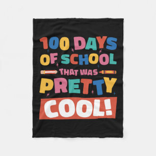 Cool 100 Days Of School 100th Day Students Boys Gi Fleece Blanket