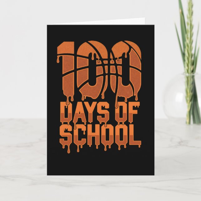 Cool 100 Days School Basketball Lover Classroom Card (Front)