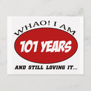 cool 101 years old birthday designs postcard