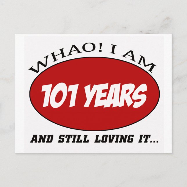 cool 101 years old birthday designs postcard (Front)