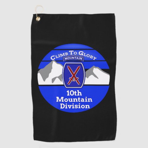 Cool 10th Mountain Division Climb To Glory Golf Towel