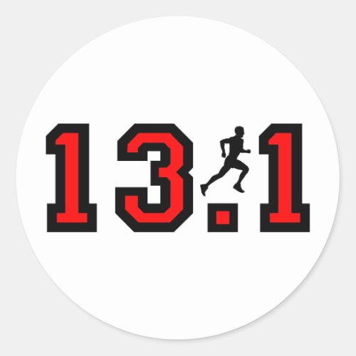 Cool 131 half marathon classic round sticker
