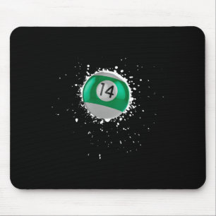 Cool 14-ball Fourteen Pool Billiards Paint Splatte Mouse Pad