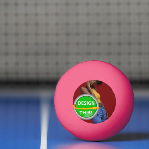 COOL! 1 Star Ping Pong Ball - Pink - Custom