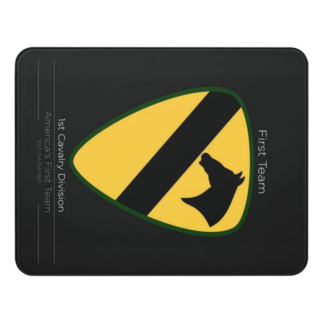 cool 1st Cavalry Division Door Sign (Contemporary Front)