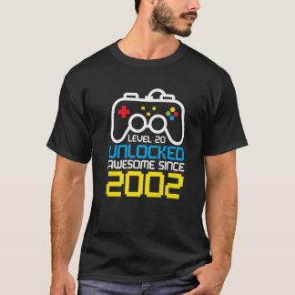 Cool 20Th Birthday Level 20 Unlocked Birthday T-Shirt