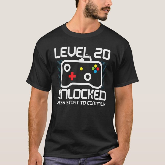 Cool 20th Birthday Shirt Level 20 Unblocked Video  (Front)