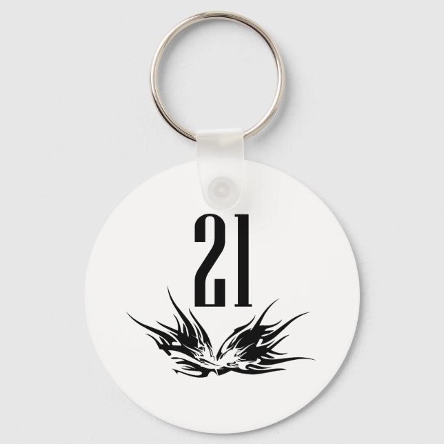 Cool 21st Birthday Gift Keychain (Front)