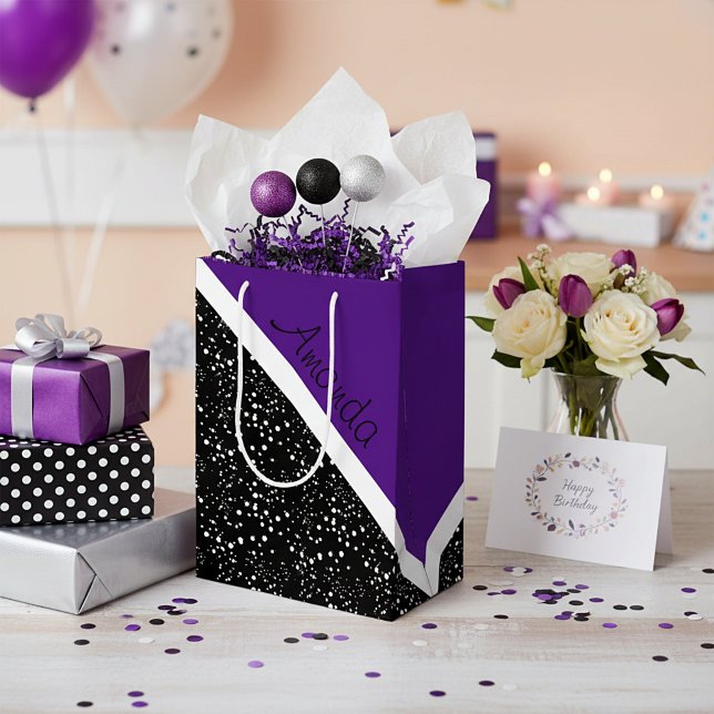 Cool 3 tone design personalized custom medium gift bag (Creator Uploaded)