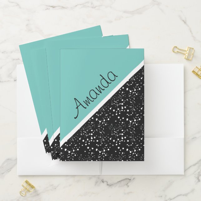 Cool 3 tone design personalized  pocket folder (In Situ)