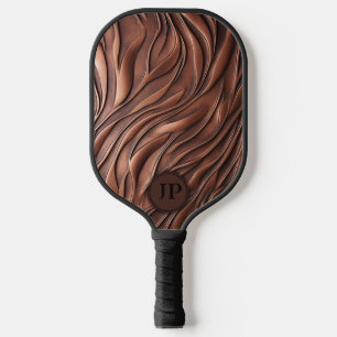 Cool 3D Copper Metalic Molten Wave Initials Pickleball Paddle