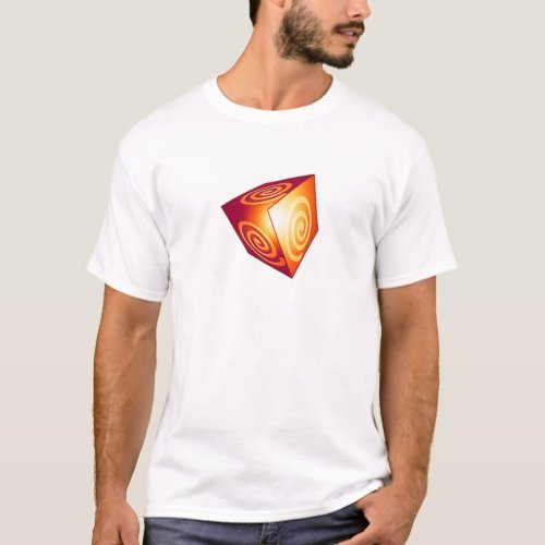 Cool 3D Cube with Swirl Design T_Shirt