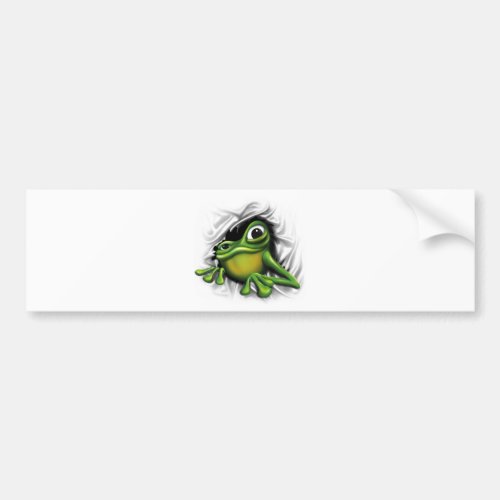 Cool 3d frog bumper sticker