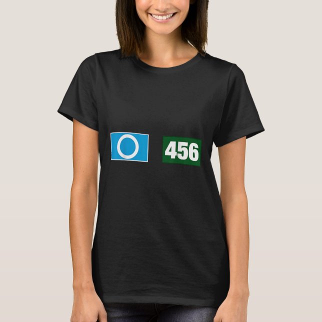 Cool 456 Code Number O Say Yes Illustration Graphi T-Shirt (Front)