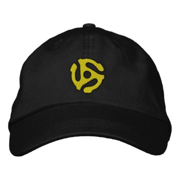 Cool 45 Spacer Dj Embroidered Cap by MustacheShoppe at Zazzle