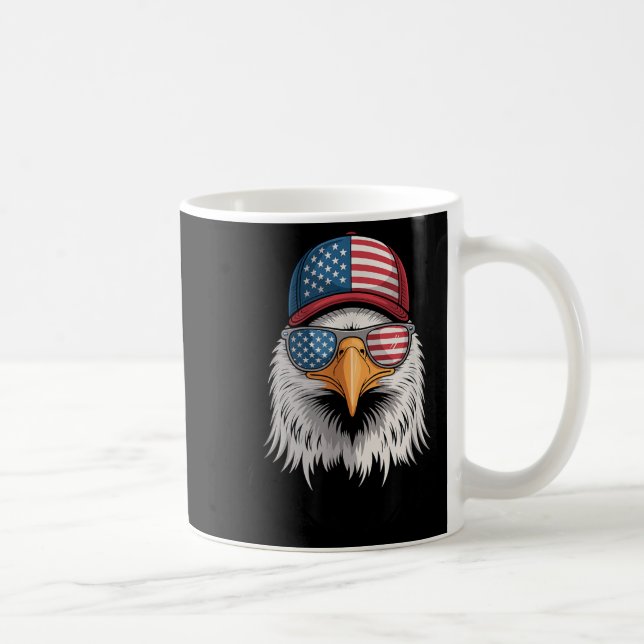 Cool 4th of July Eagle USA Flag Sunglasses Coffee Mug (Right)
