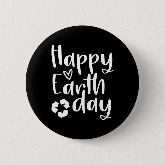 Cool 52th Planet Anniversary World Teacher Happy E Button (Front)