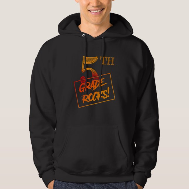 Cool 5th Grade Rocks  Teacher Back To School Hoodie (Front)