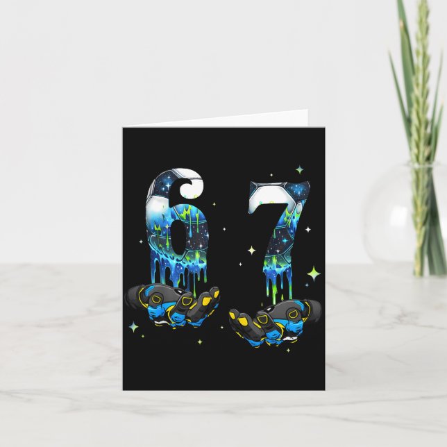 Cool 67 Six Seven Meme Soccer Football Drip Boys K Card (Front)