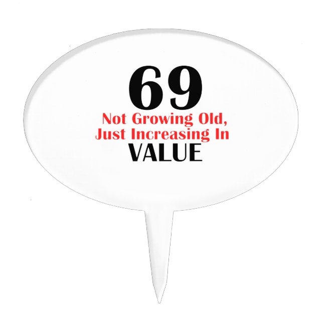 COOL 69 YEARS OLD BIRTHDAY DESIGNS CAKE TOPPER (Front)