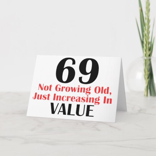 COOL 69 YEARS OLD BIRTHDAY DESIGNS CARD