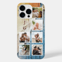 Cool 6-Photos w/Monogram on Urban Grunge BG iPhone 14 Pro Max Case