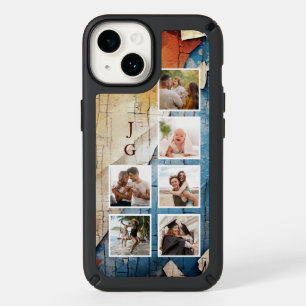 Cool 6-Photos w/Monogram on Urban Grunge BG Speck iPhone 14 Case