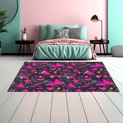 Cool 80s 90s Geometric Abstract Pattern Rug