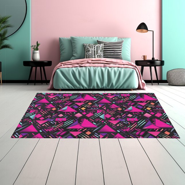 Cool 80s 90s Geometric Abstract Pattern Rug (Cool 80s 90s Geometric Abstract Pattern Rug)