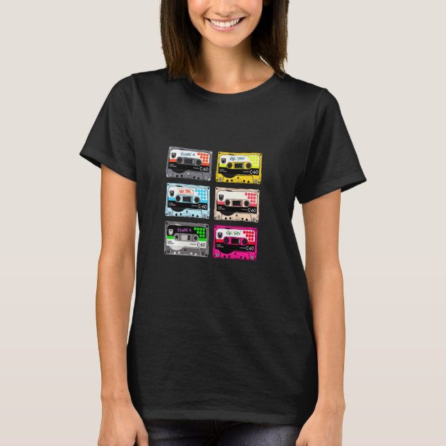 Cool 80's 90's Old School Mix Tapes Graphic Cool S T-Shirt (Front)