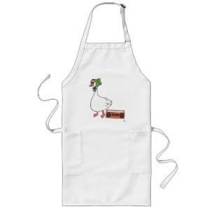 Cool 80s Bonnet Funny Kitchen Goose Cartoon Long Apron