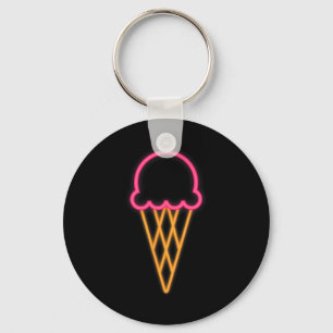 Cool 80s Eighties Ice Cream Costume Themed Retro P Keychain