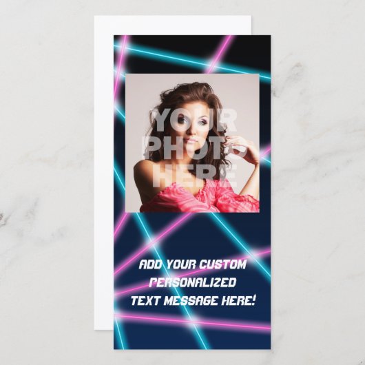 Cool 80s Laser Light Show Background Retro Neon (Front/Back)