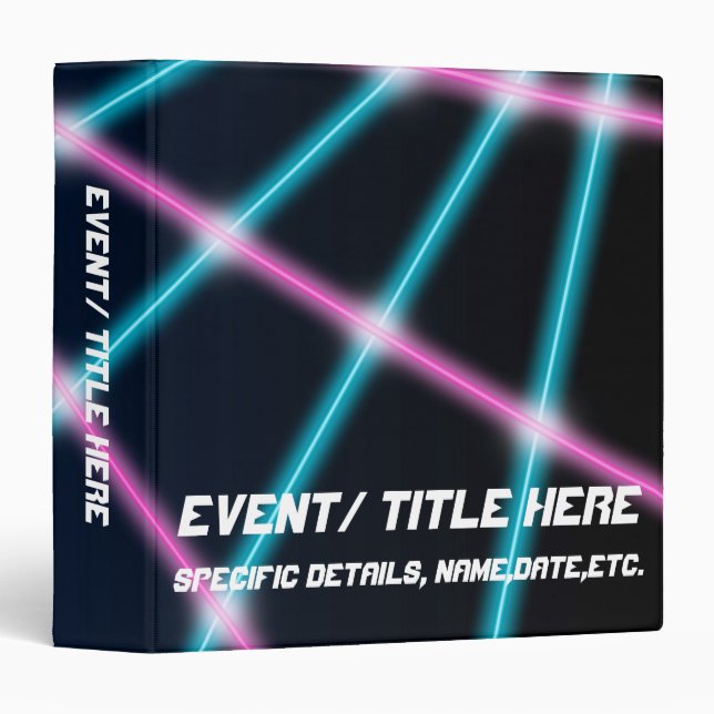 Cool 80s Laser Light Show Background Retro Neon Binder (Front/Spine)