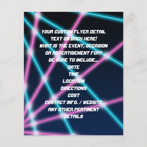 Cool 80s Laser Light Show Background Retro Neon Flyer | Zazzle
