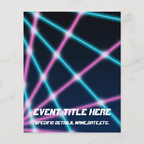 Cool 80s Laser Light Show Background Retro Neon Flyer