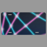 Cool 80s Laser Light Show Background Retro Neon License Plate