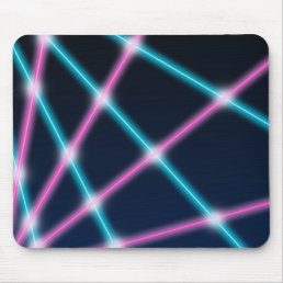 Cool 80s Laser Light Show Background Retro Neon Mouse Pad