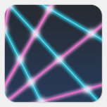 Cool 80s Laser Light Show Background Retro Neon Square Sticker