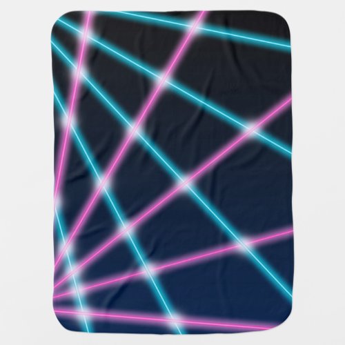 Cool 80s Laser Light Show Background Retro Neon Swaddle Blanket