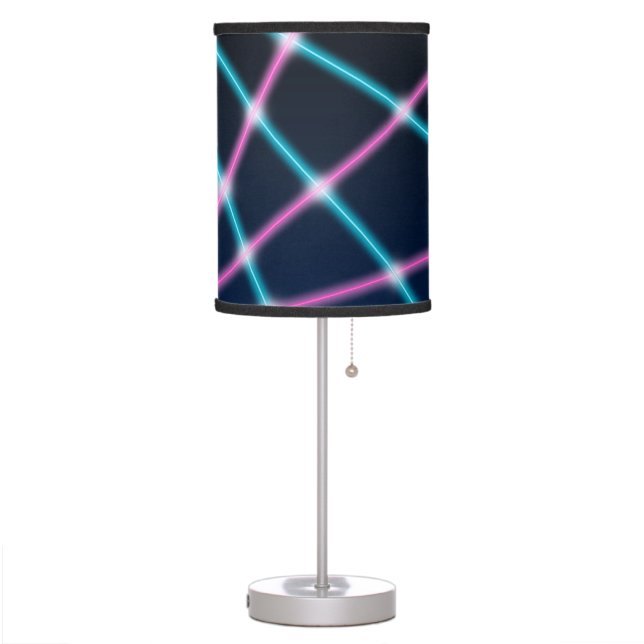 Cool 80s Laser Light Show Background Retro Neon Table Lamp (Left)