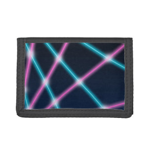 Cool 80s Laser Light Show Background Retro Neon Trifold Wallet